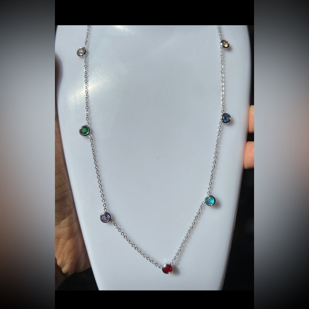 Gorgeous Swarovski Elements Multicolor Necklace 4… - image 7